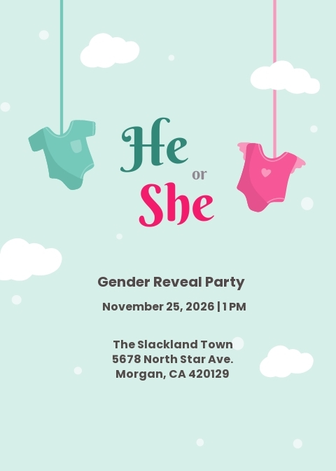 gender reveal invitation free template