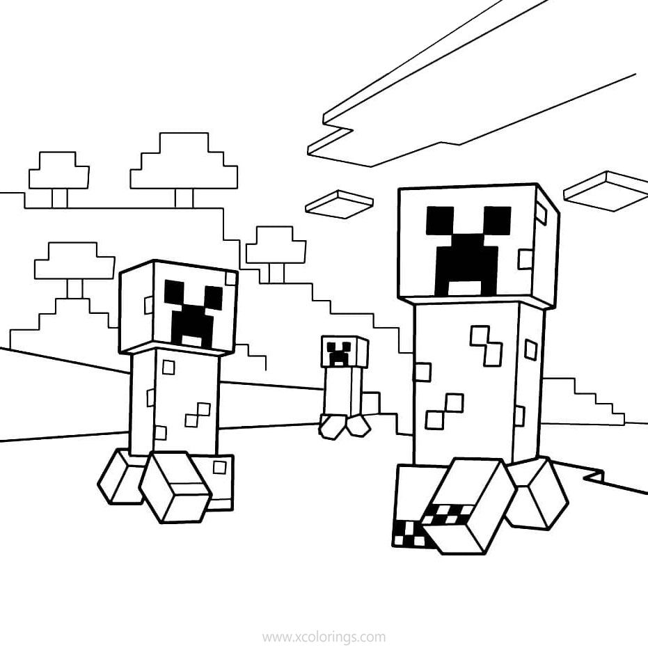 minecraft color pages free