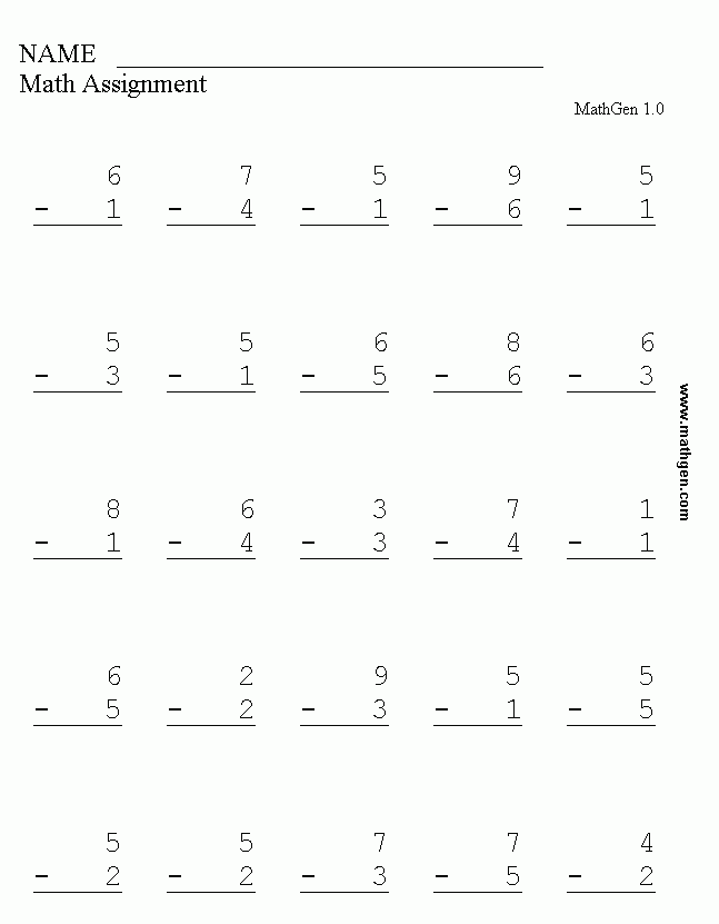 1st grade math worksheet