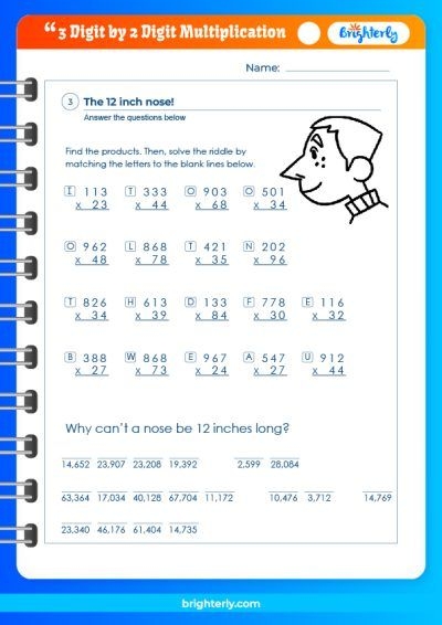 3 digit multiplication worksheets