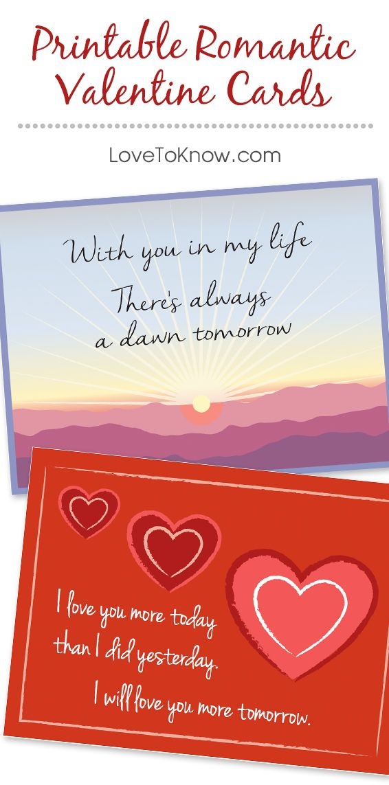 2 Free Printable Romantic Valentine Cards LoveToKnow Valentines 