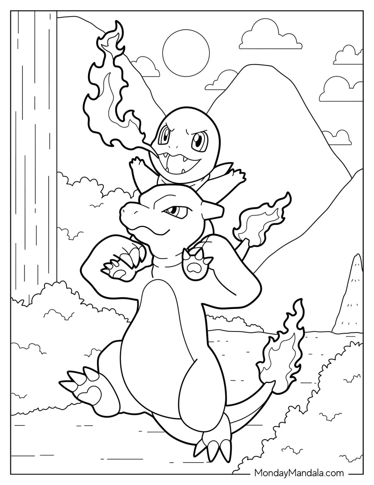 20 Charmander Coloring Pages Free PDF Printables Pokemon Coloring
