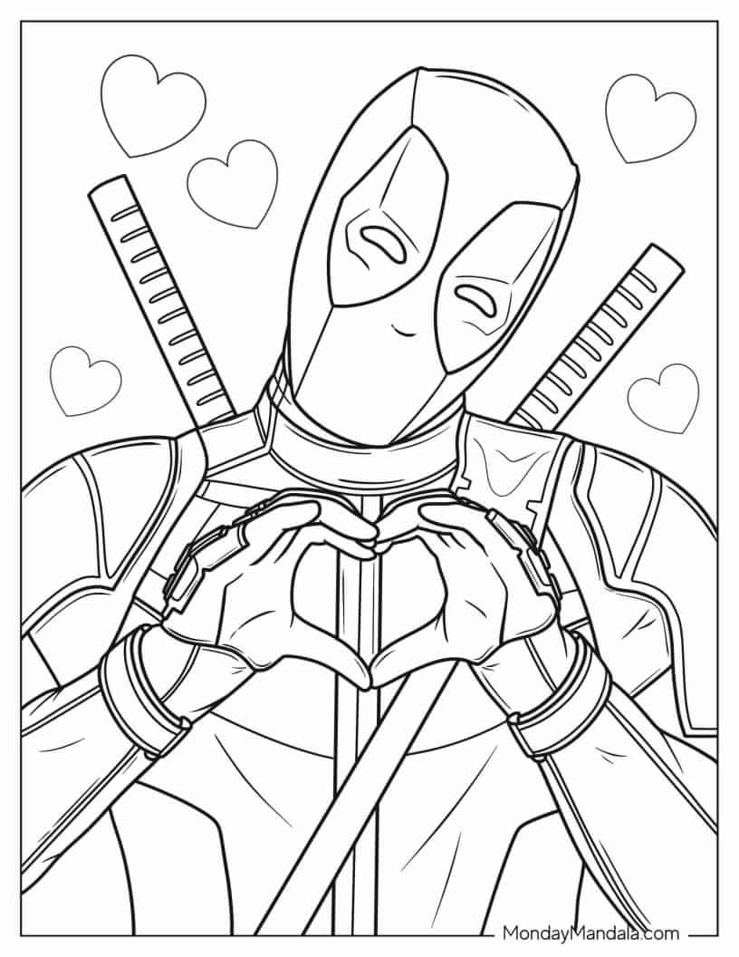 20 Deadpool Coloring Pages Free PDF Printables Cartoon Coloring