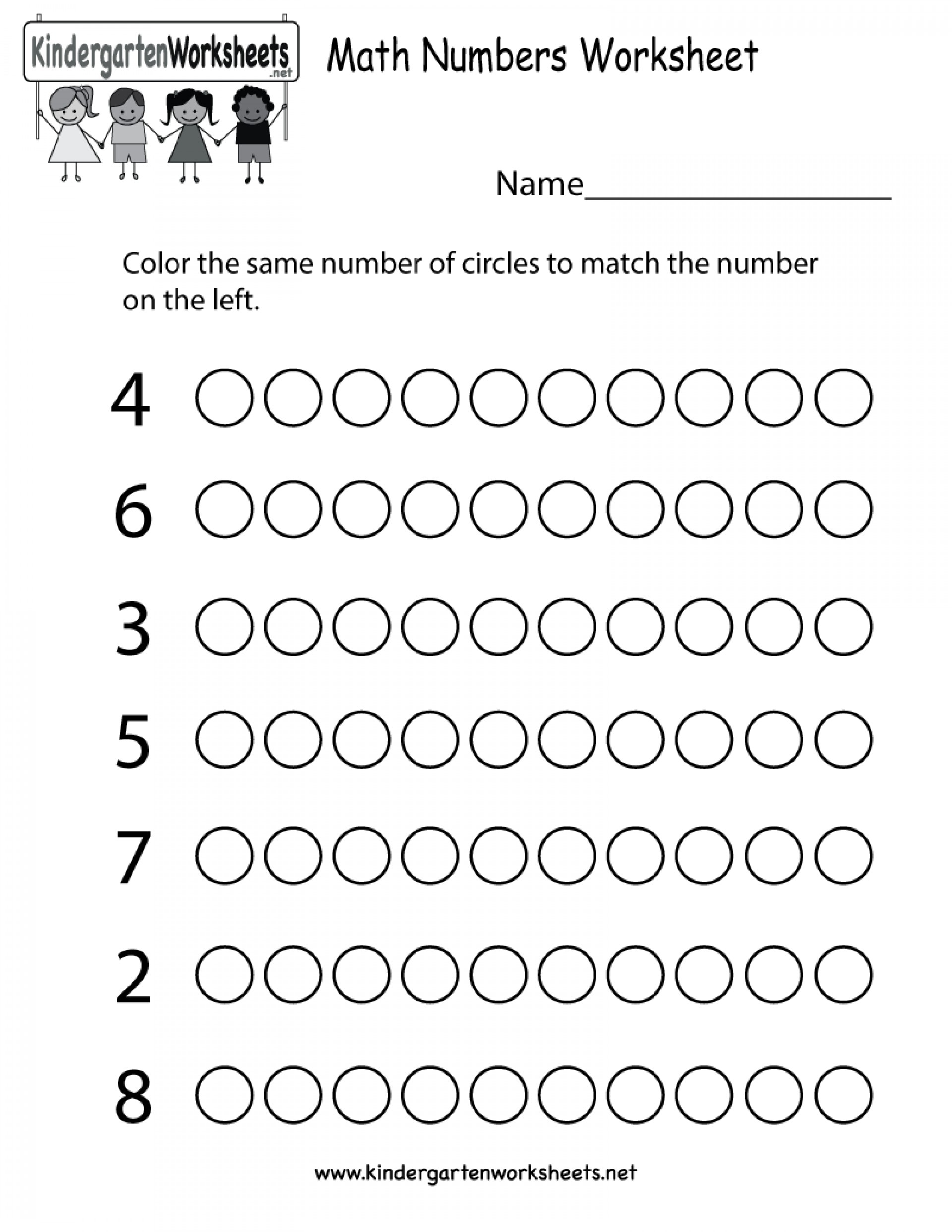 20 Free Kindergarten Math Worksheets Worksheets Decoomo