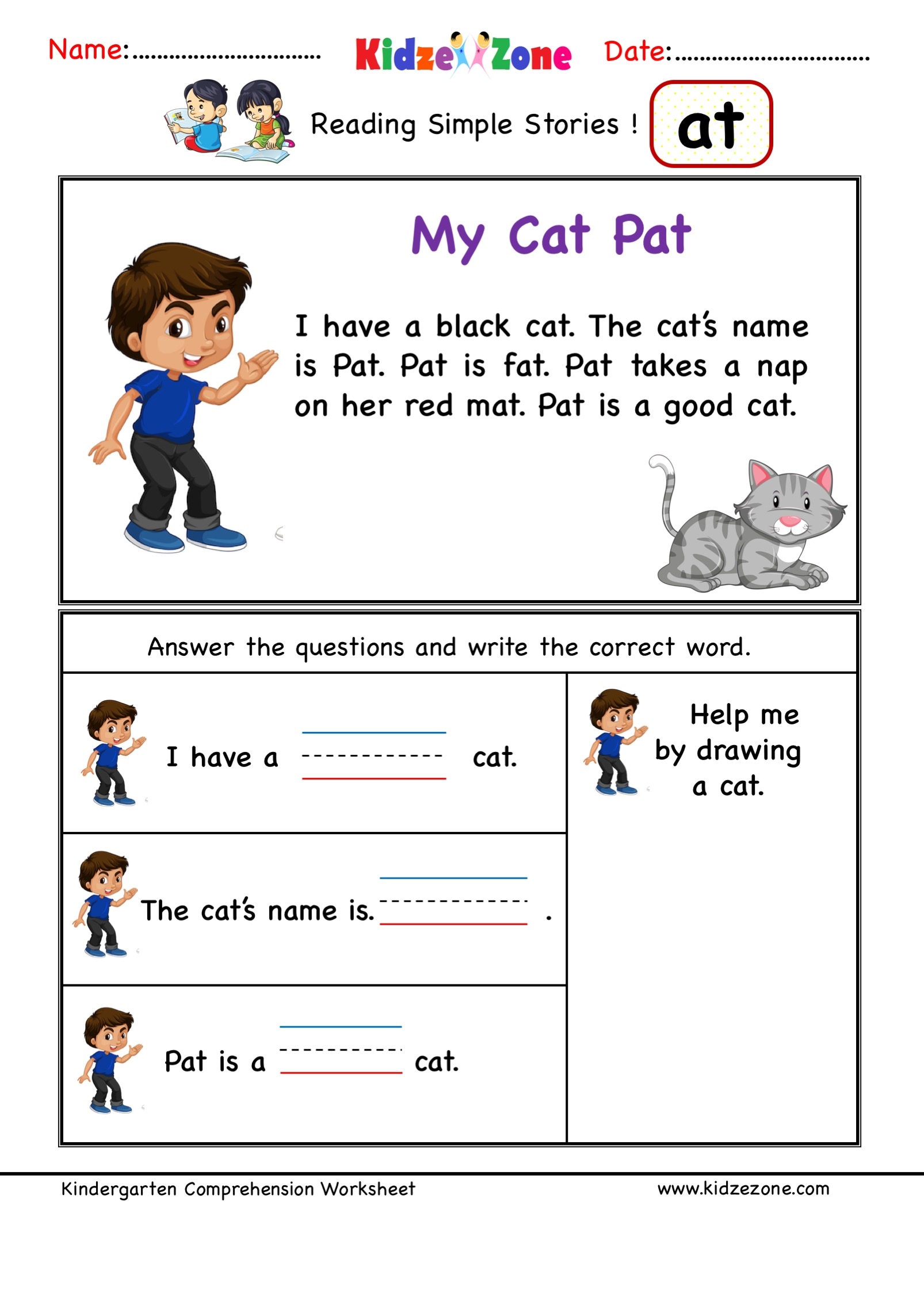 20 Kindergarten Comprehension Worksheets Worksheets Decoomo