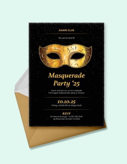 20 Masquerade Invitation Templates Word PSD AI EPS