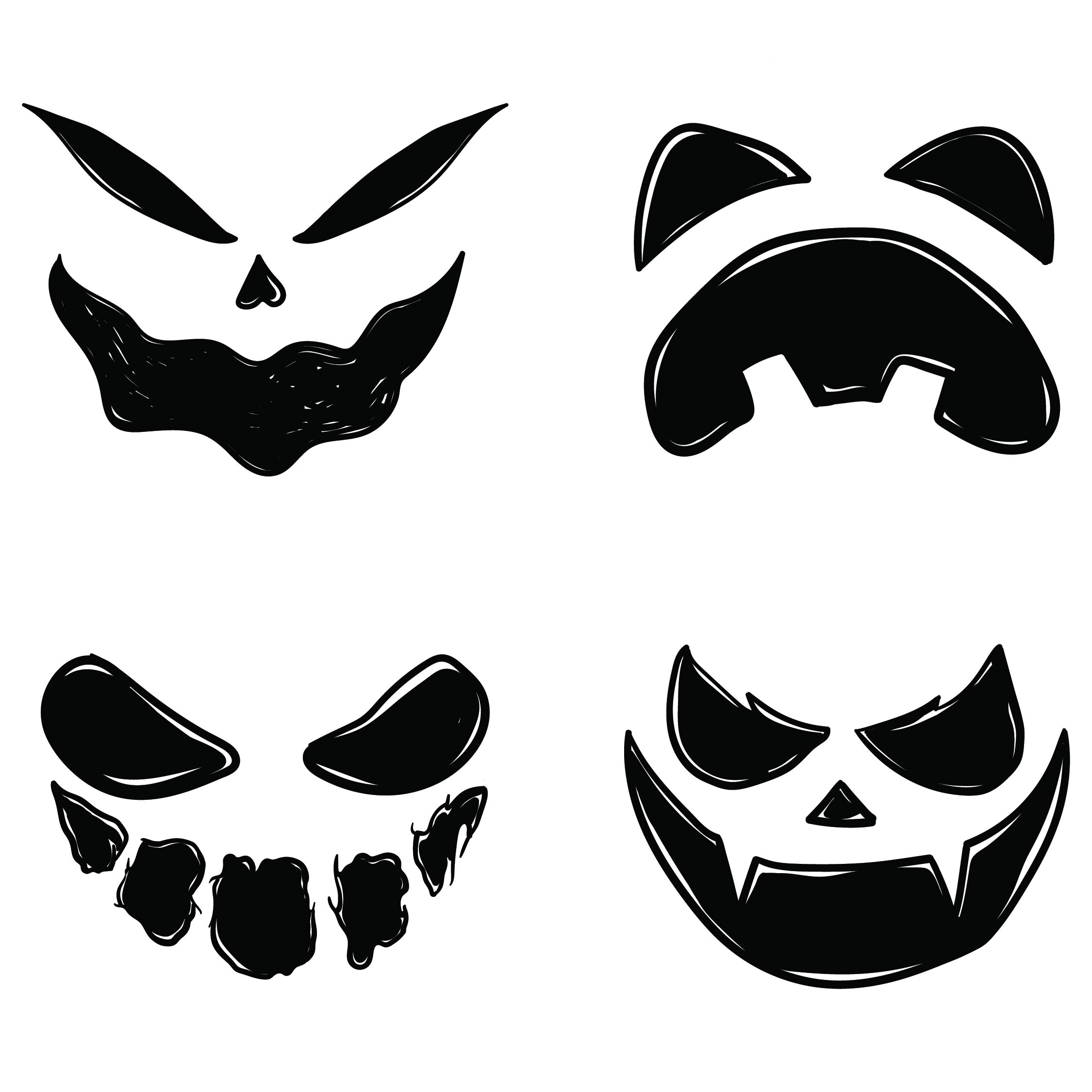 20 Scary Pumpkin Faces Printable