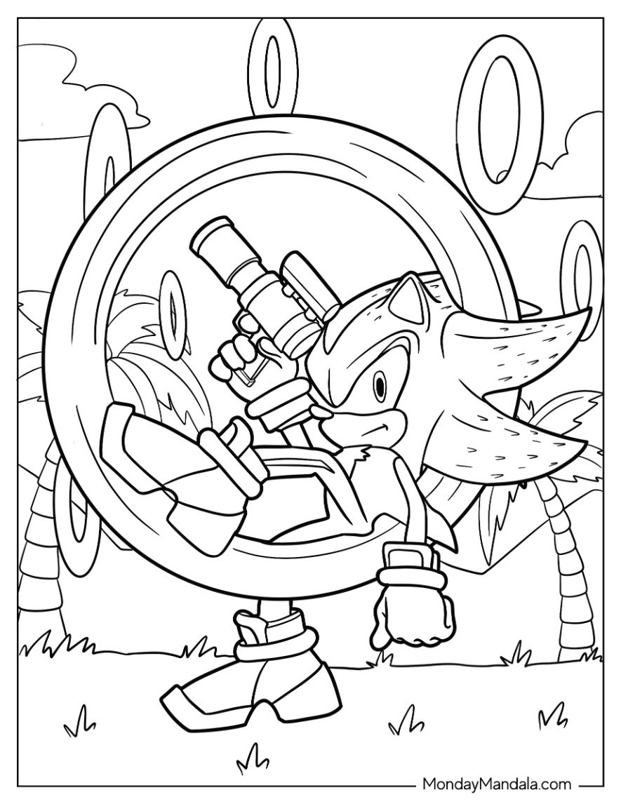 Shadow Sonic Coloring Pages