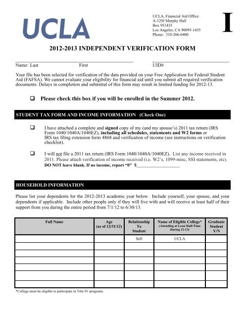 chipola independent verification worksheet