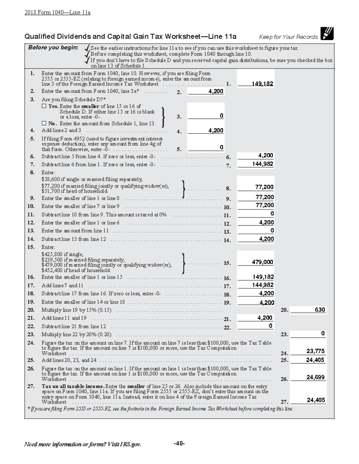 2023 qualified dividends and capital gains worksheet