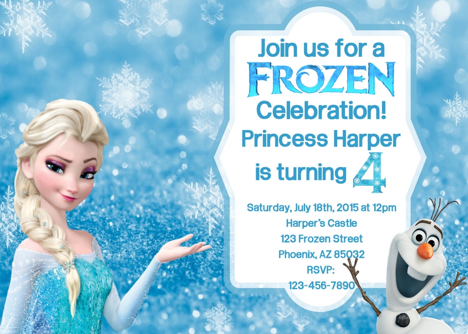 free frozen invitation template