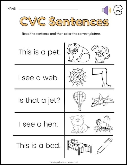 cvc word worksheets