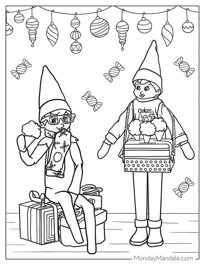 Elf On The Shelf Coloring Page