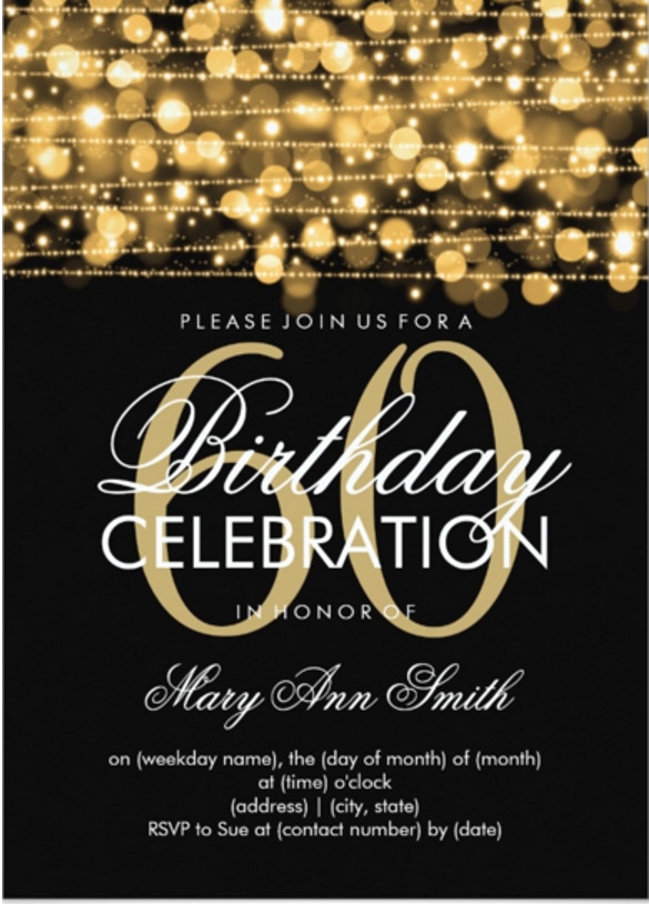 28 60th Birthday Invitation Templates PSD Vector EPS AI