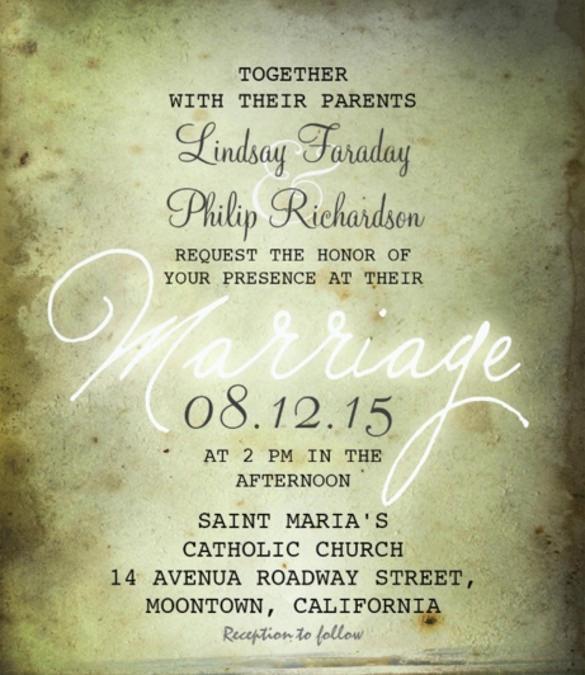 28 Wedding Reception Invitation Templates Free Sample Example 