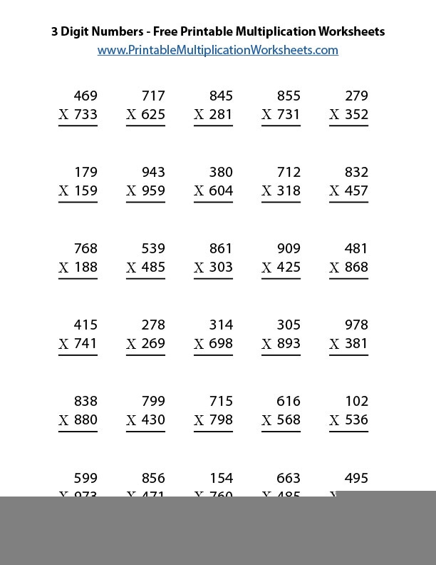 3 Digit Multiplication Worksheets Multiplication Worksheets