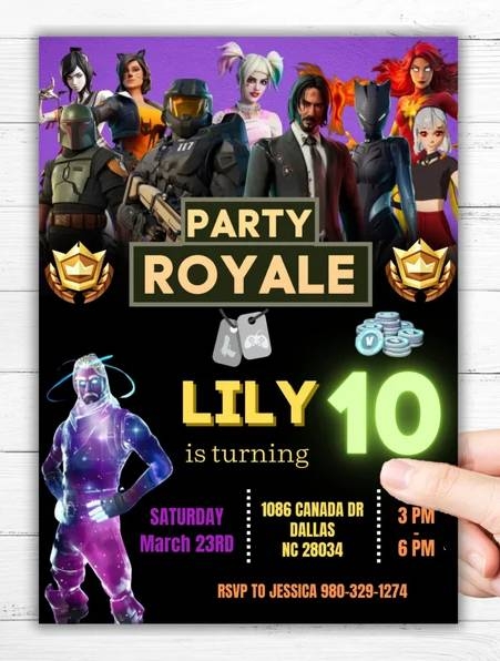 3 Fortnite Birthday Invitation Template Free