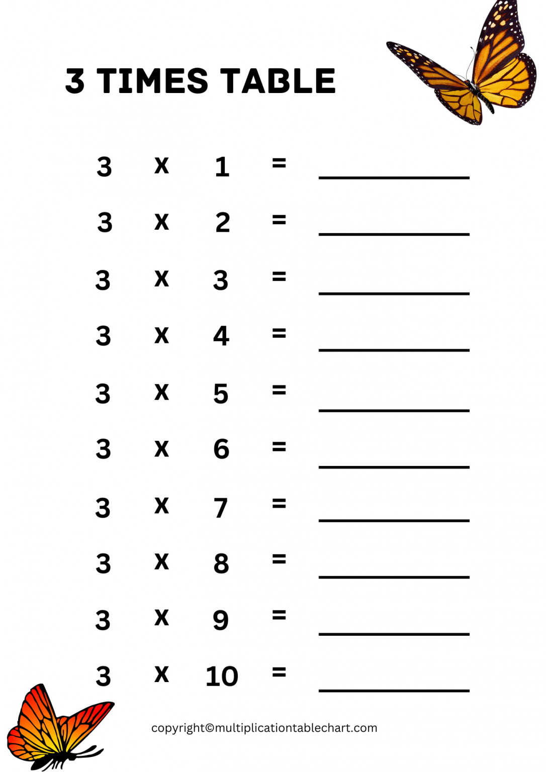 2 times table worksheet