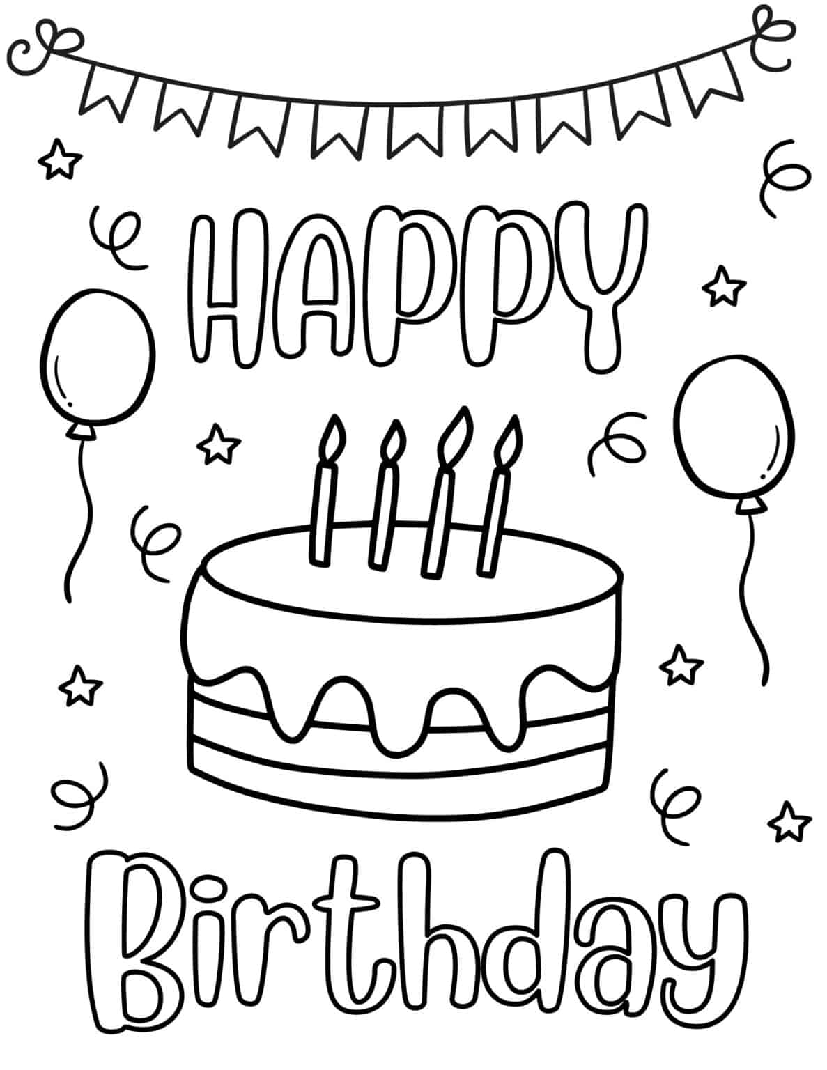free printable birthday coloring pages