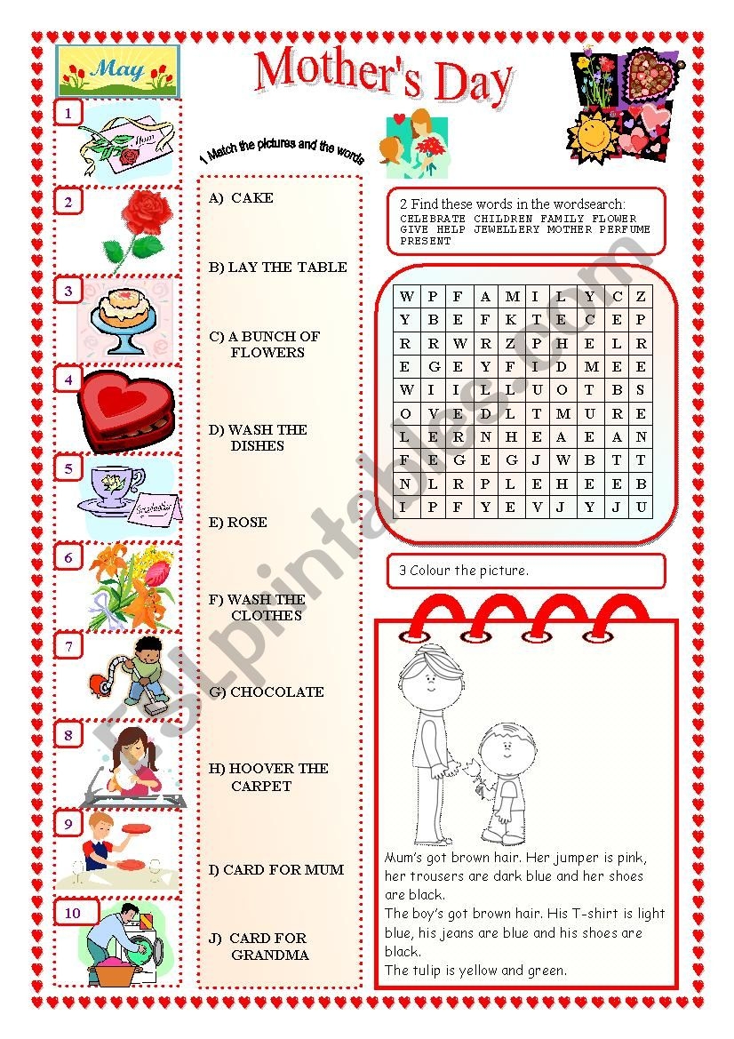 30 Mother 39 s Day Worksheet Worksheets Decoomo