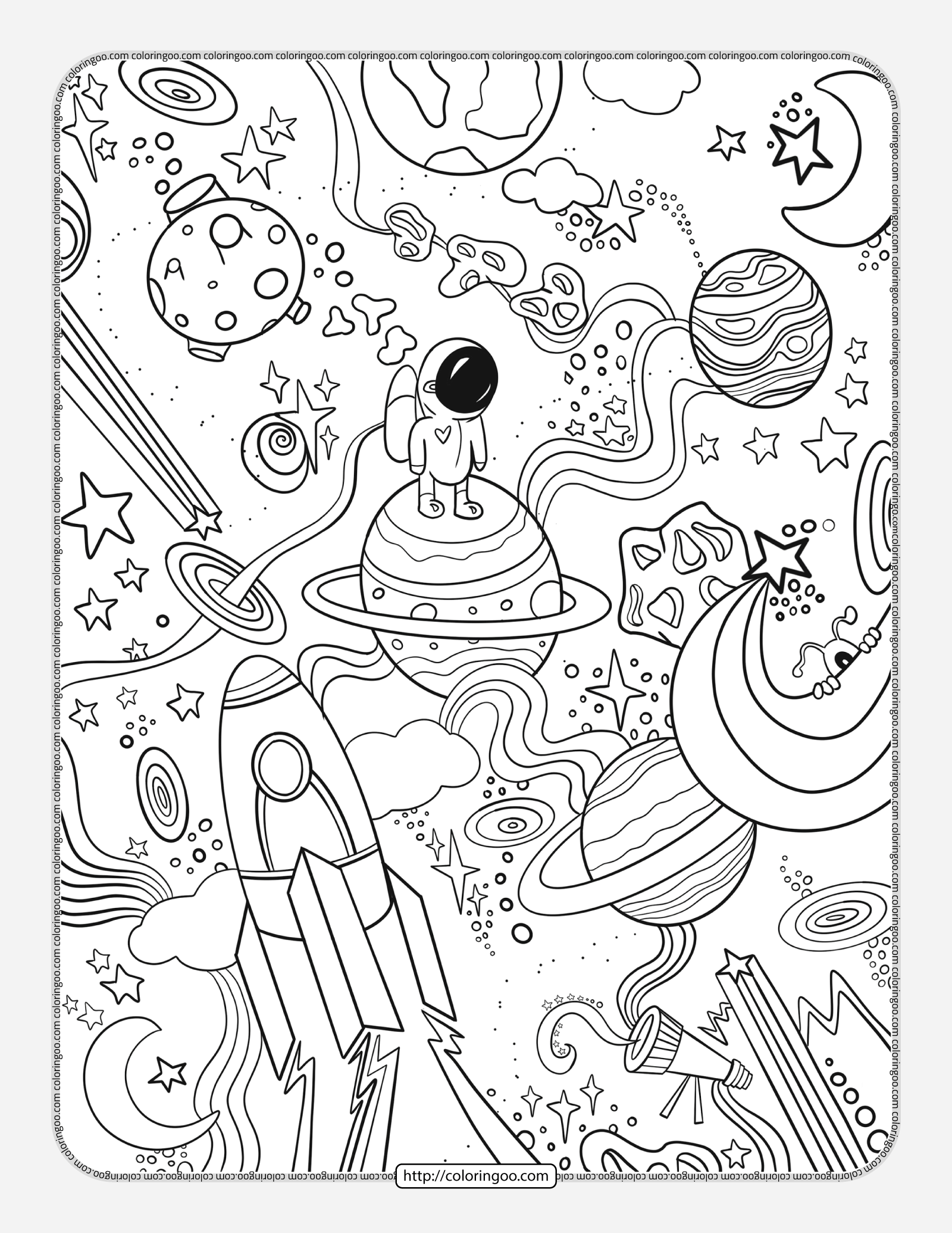 30 Space Coloring Pages All Free Pdf Printables 