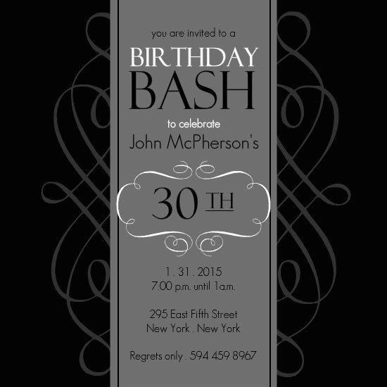 30th Birthday Invitations Templates Free