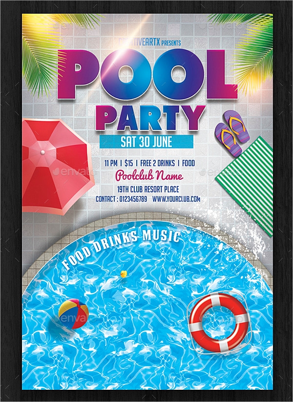 pool party invitation template