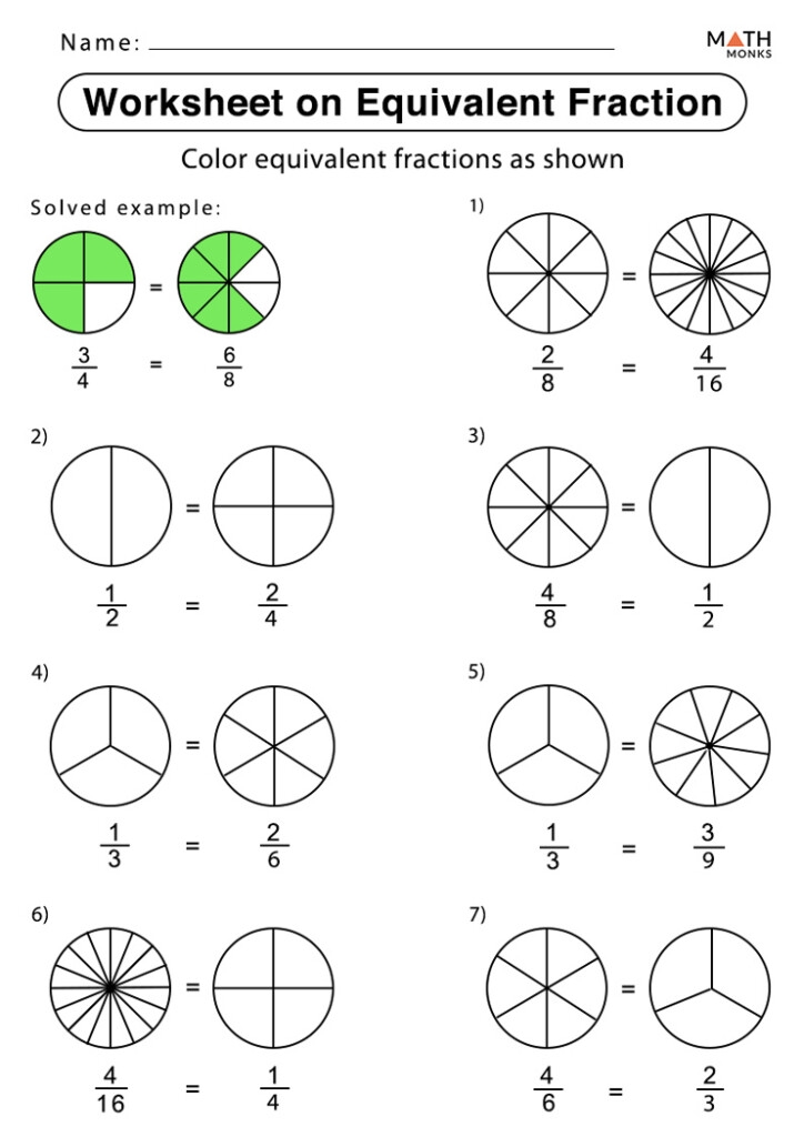 3rd Grade Recognize Equivalent Fraction Worksheets