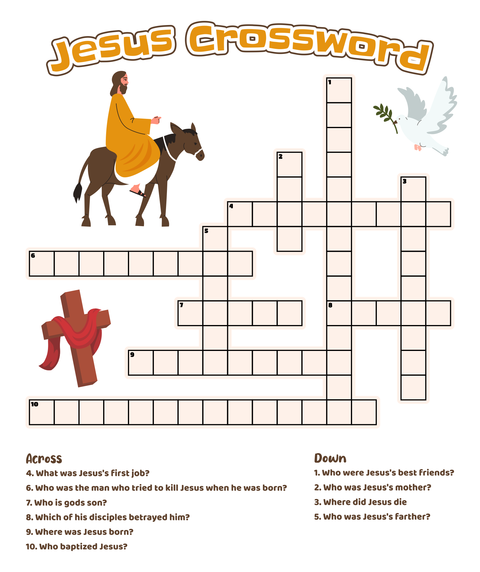 free printable biblical crossword puzzles