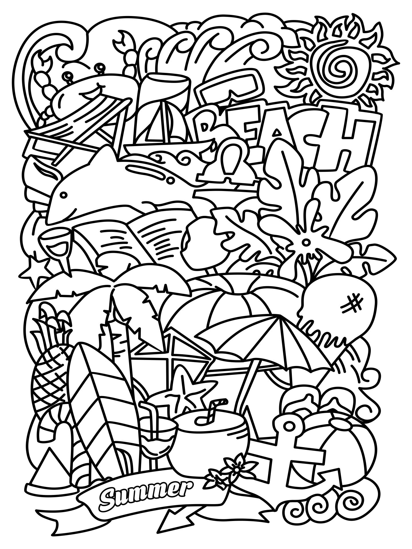 Summer Coloring Pages Printable