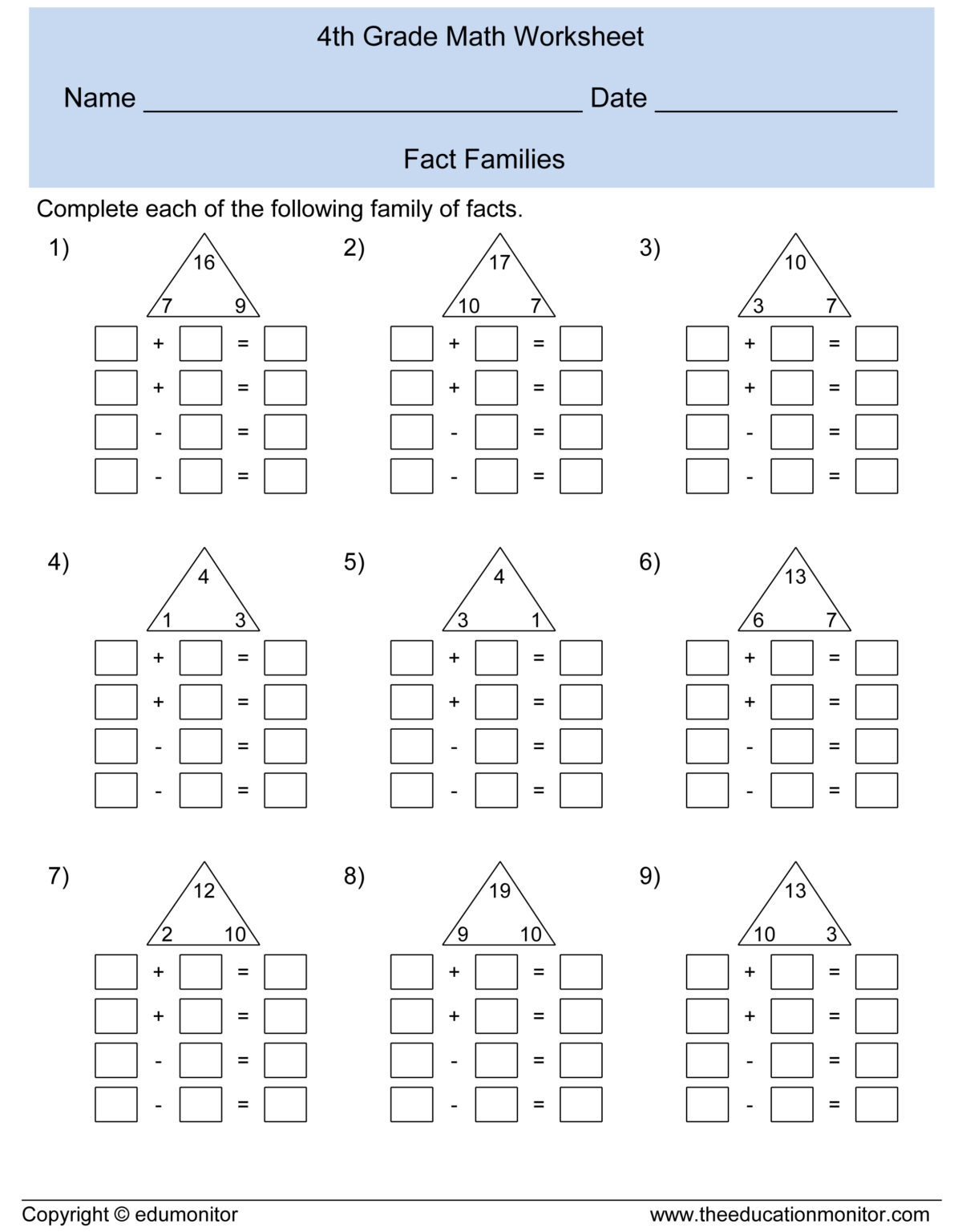 4 Grade Math Worksheets Free Printables Printable Worksheets