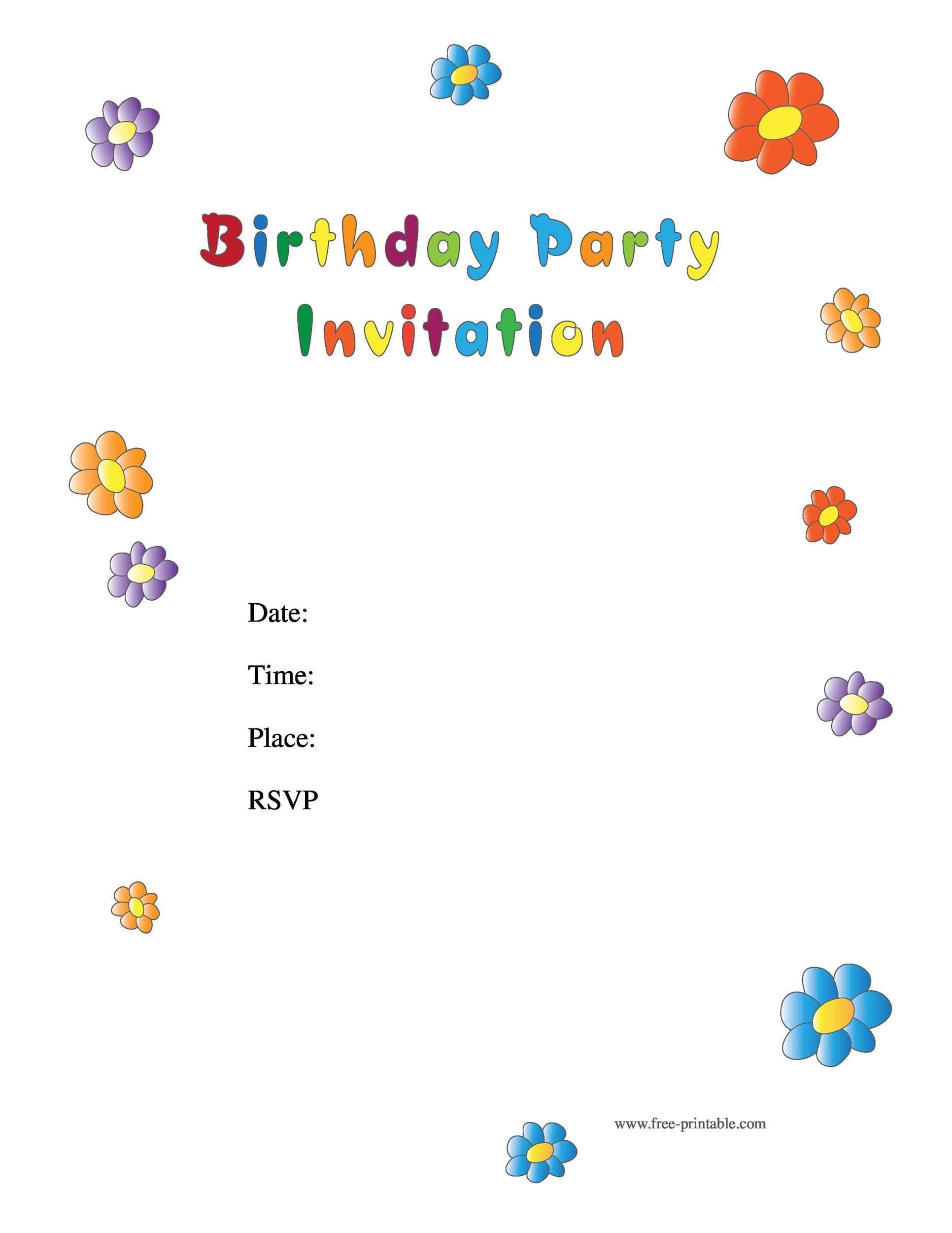 birthday invites template