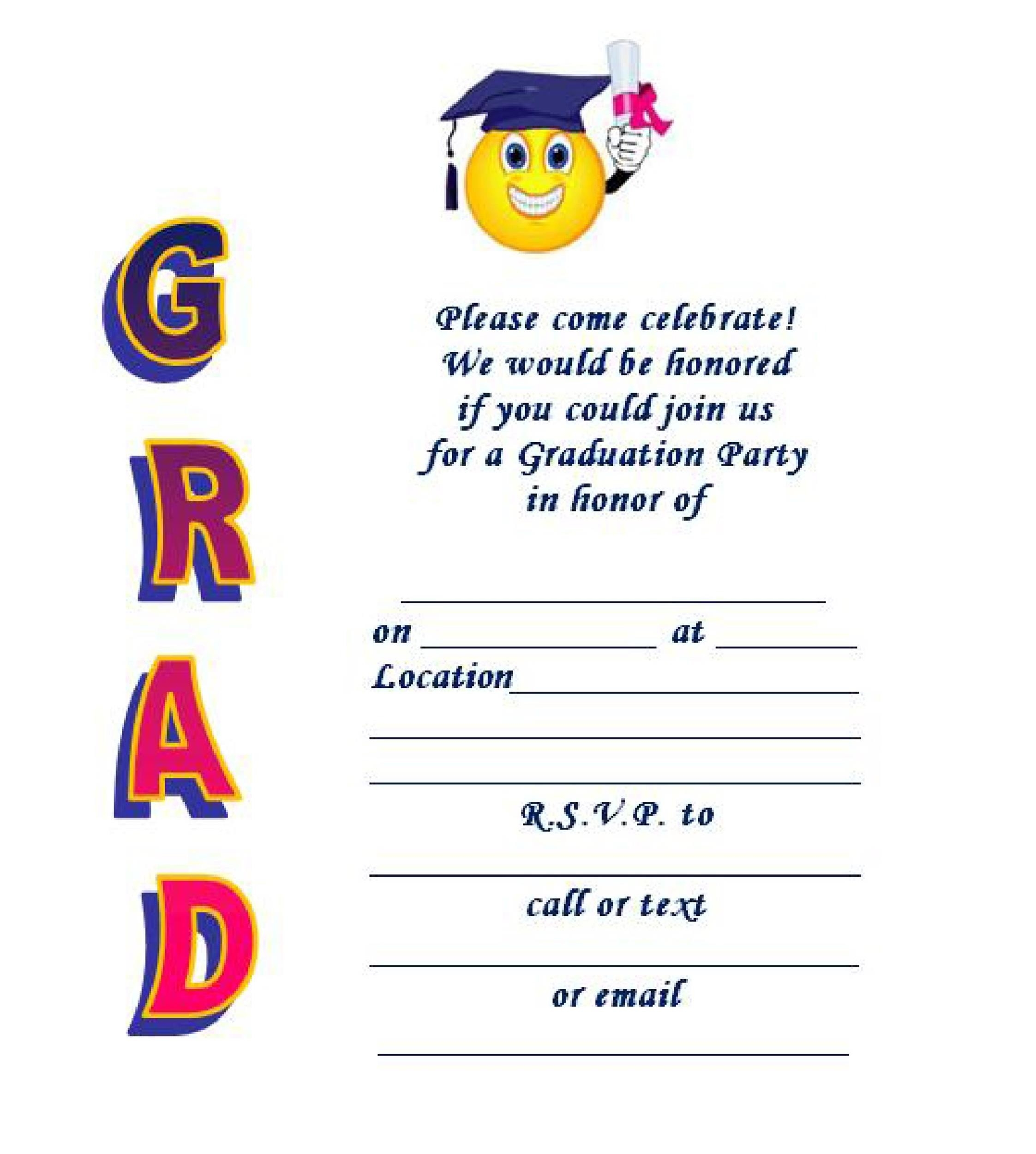 40 FREE Graduation Invitation Templates Template Lab