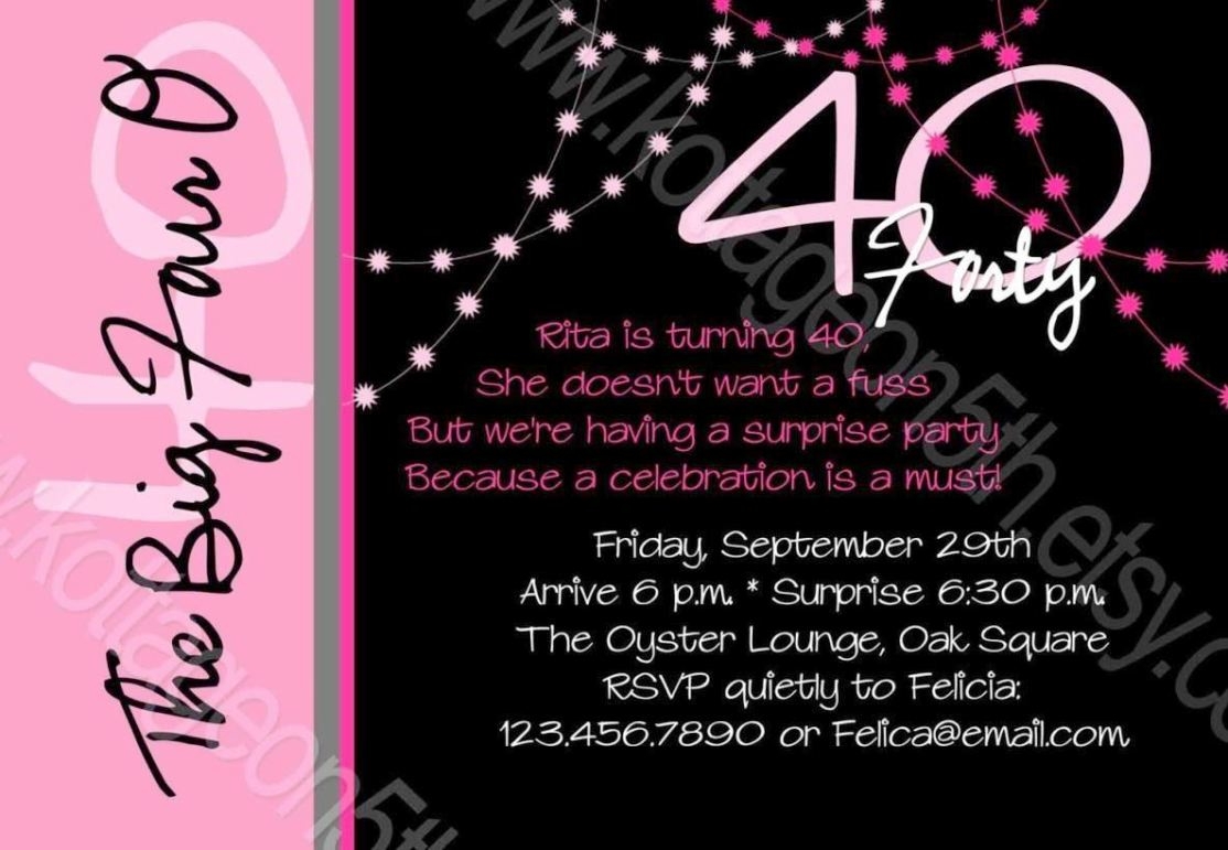 40Th Birthday Invite Template SampleTemplatess SampleTemplatess