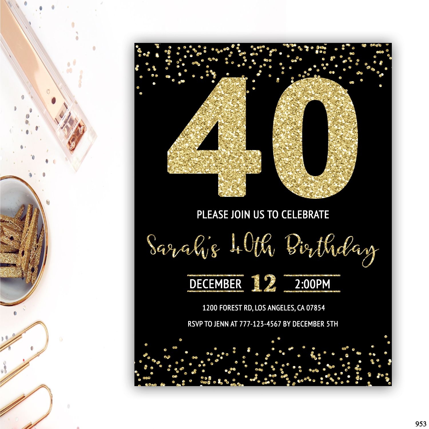 40Th Birthday Invite Templates Free Social Media Template