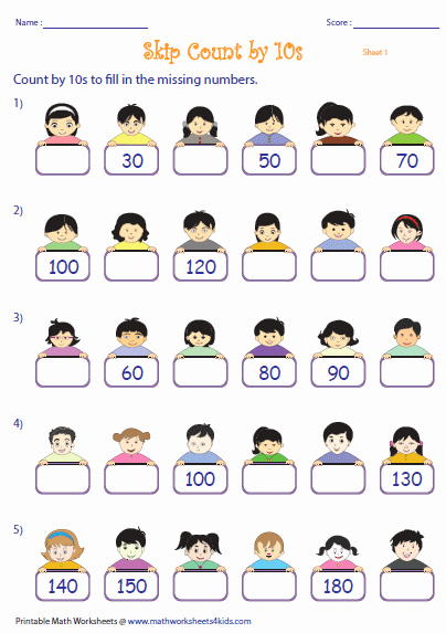 counting by 10s worksheet