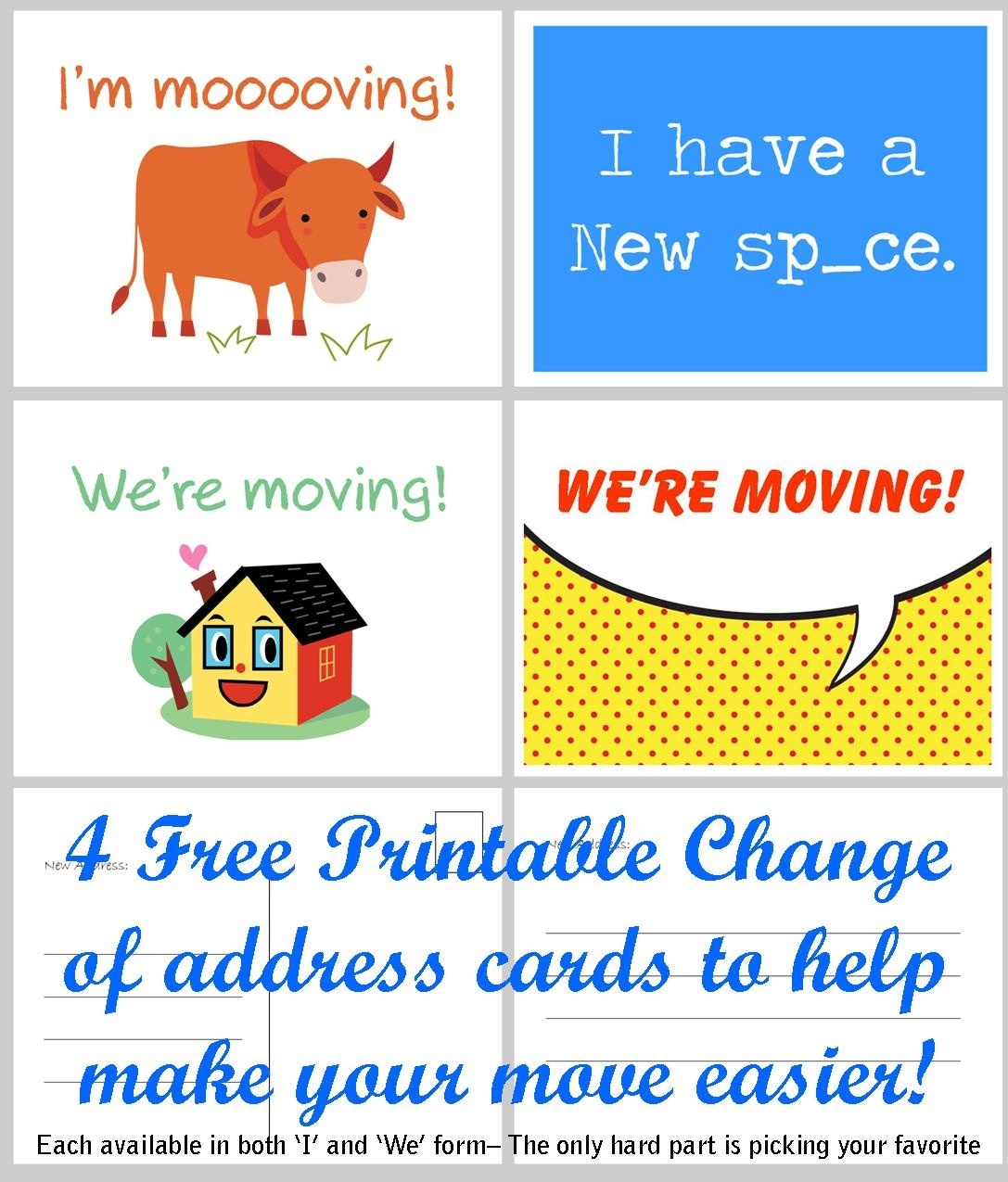 free printable new address cards
