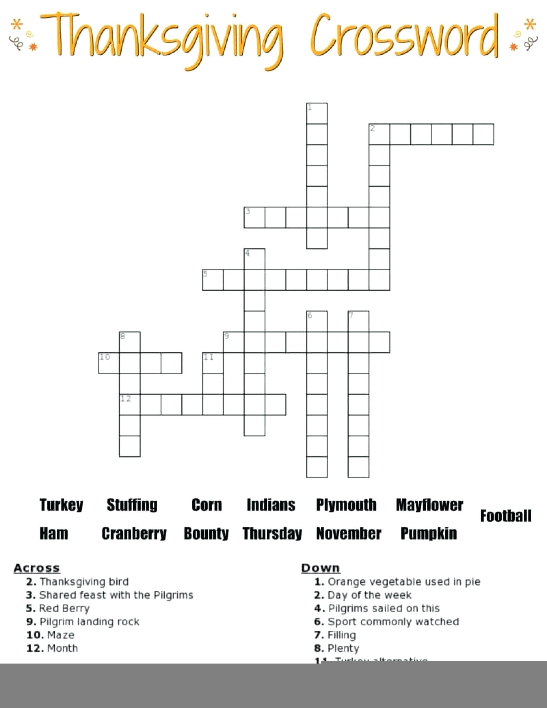 4Th Grade Crossword Puzzles Printable Printable Crossword Puzzles