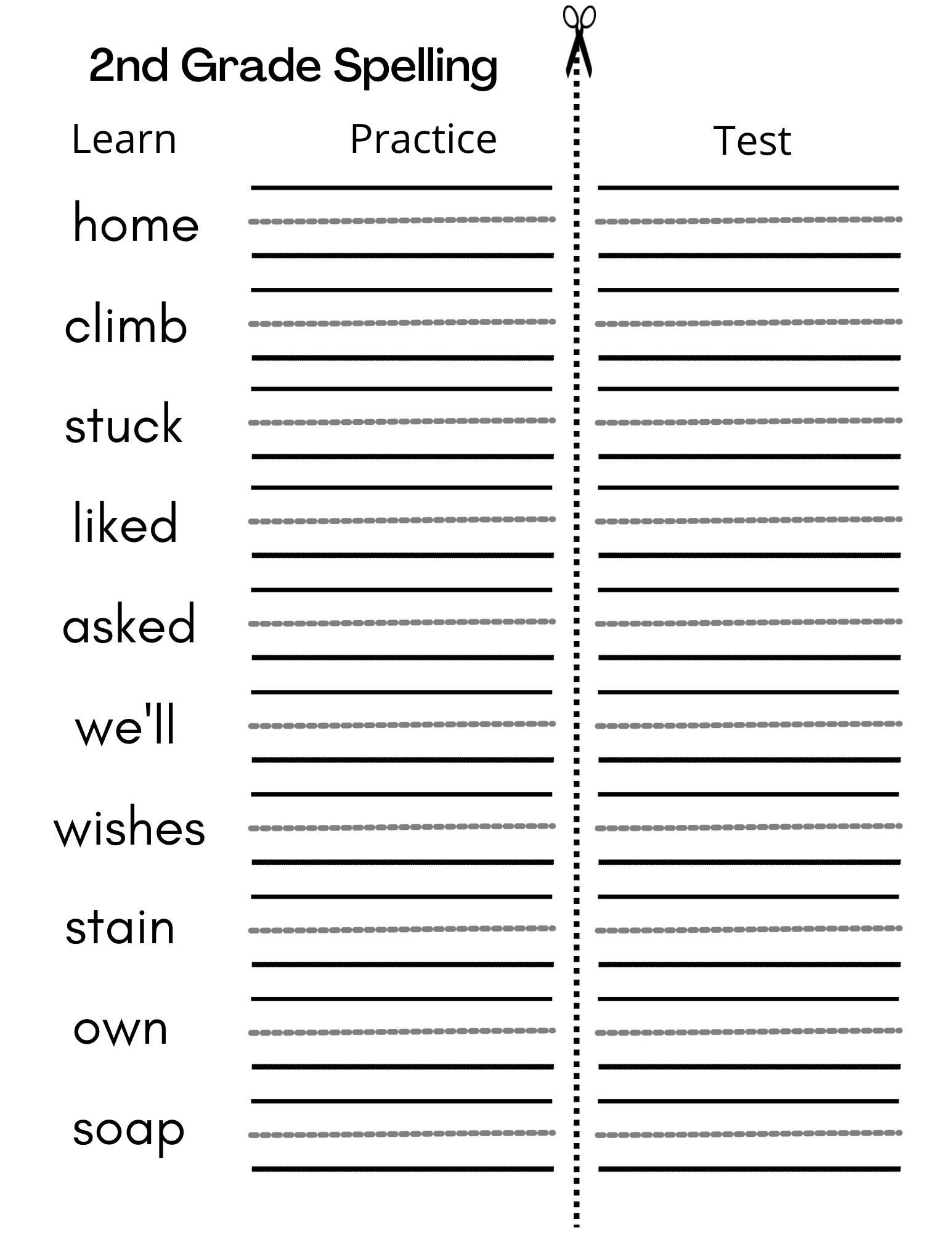 spelling word worksheets