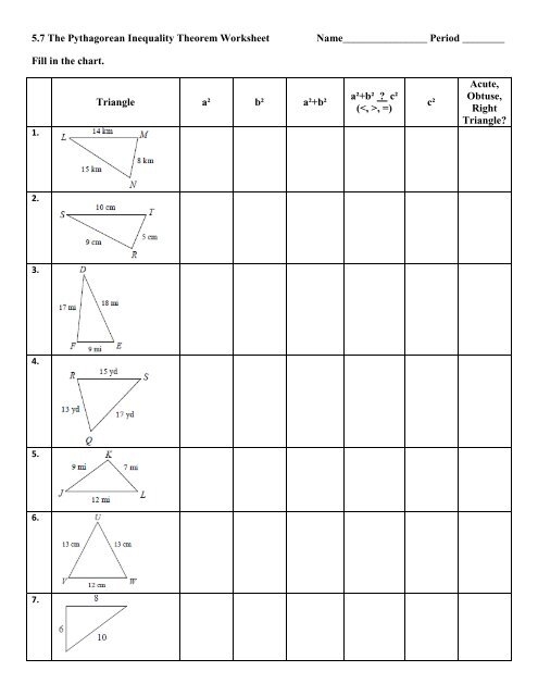 5 The Triangle Inequality Theorem PDF Kuta Software Worksheets 
