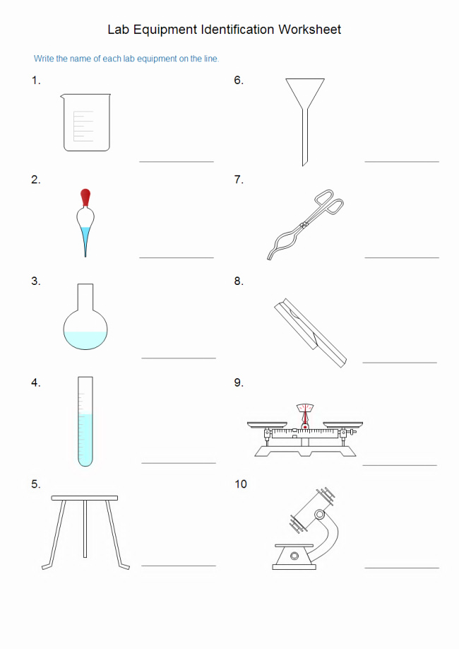 50 Chemistry Lab Equipment Worksheet