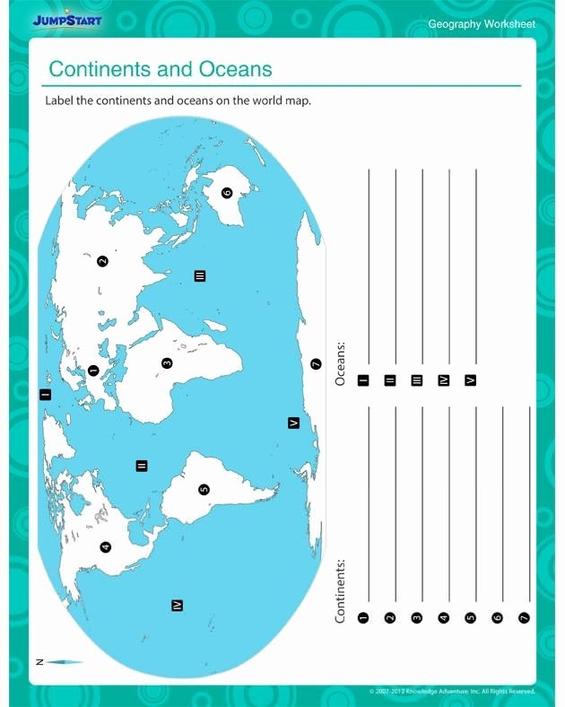 50 Continents And Oceans Worksheet Chessmuseum Template Library