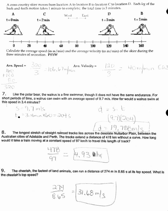 50 Distance And Displacement Worksheet Chessmuseum Template Library
