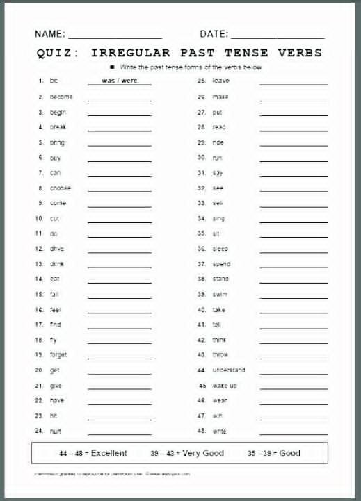free printable worksheet irregular verbs