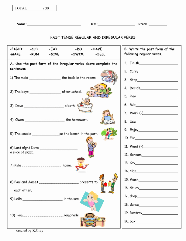 50 Irregular Verbs Worksheet Pdf