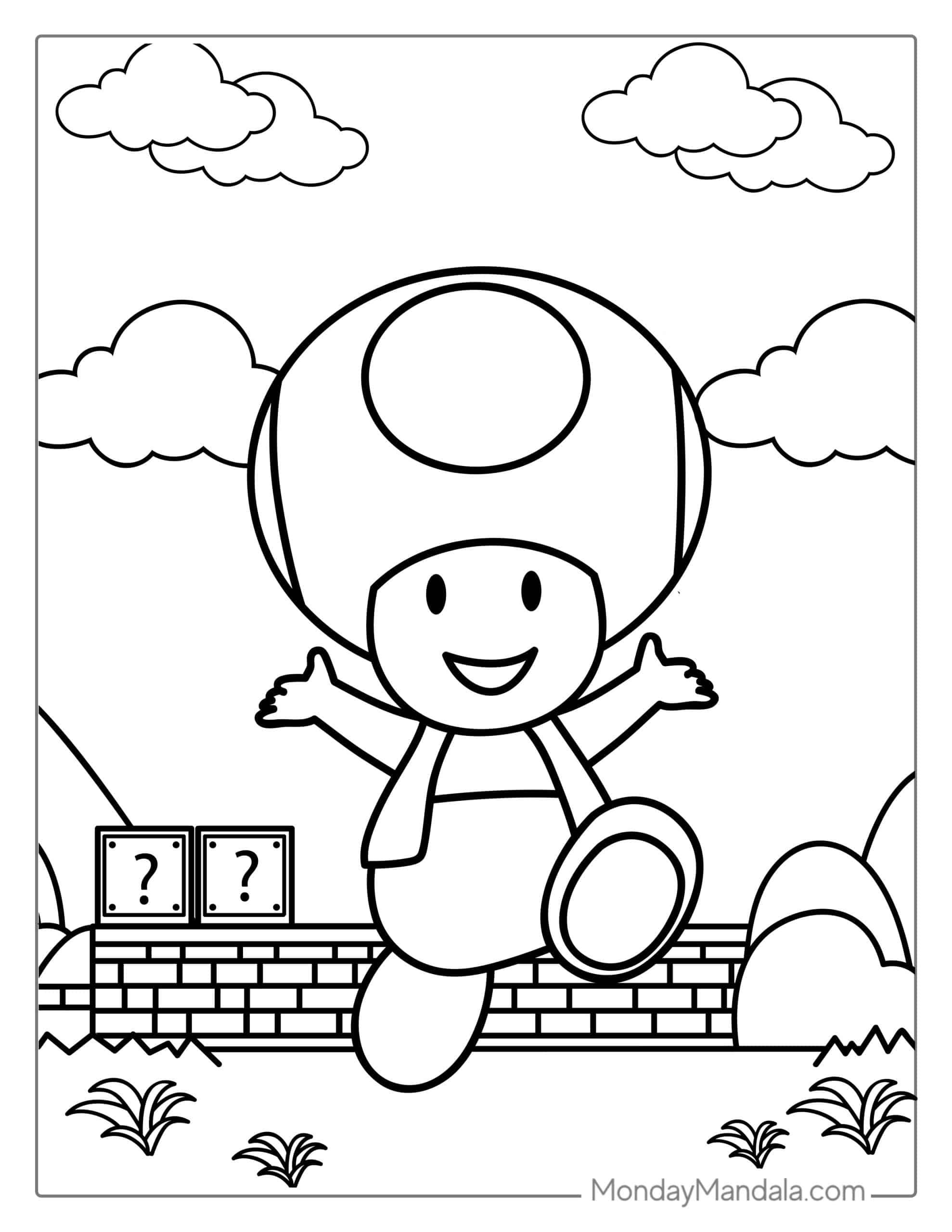 50 Mario Coloring Pages Free PDF Printables Super Mario Coloring