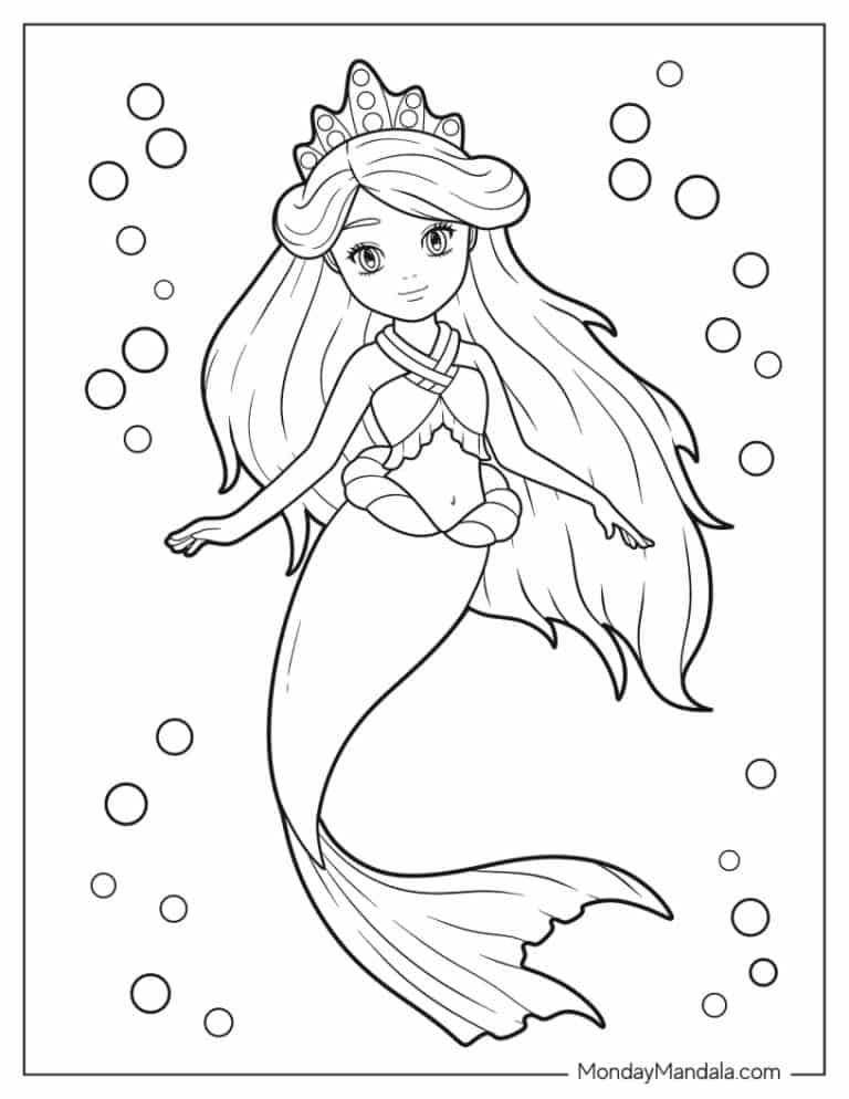 mermaid coloring pages free