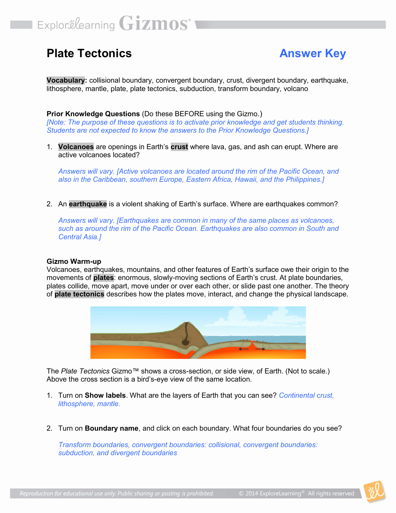 50 Plate Tectonics Worksheet Answer Key Chessmuseum Template Library
