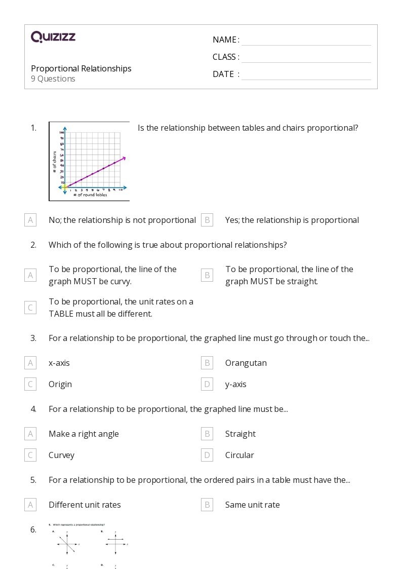 proportional relationship worksheet