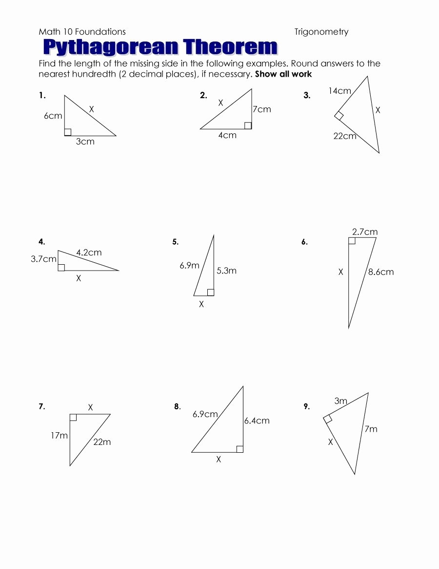 50 Pythagoras Theorem Worksheet Pdf Chessmuseum Template Library